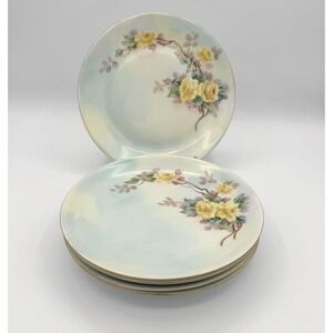 Vintage Hutschenreuther Selb Bavaria Floral Salad Plates 7.75" Set of 5 Signed